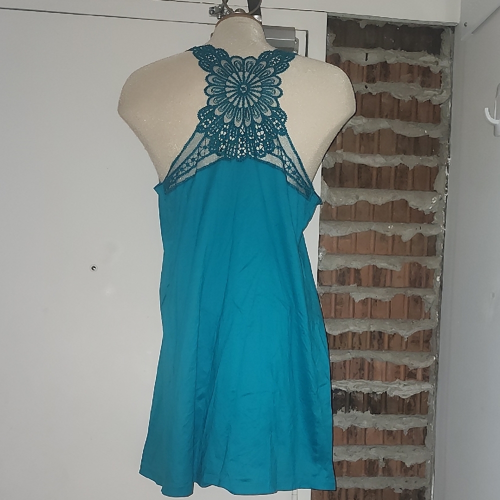 La Perla Villa Toscana Teal Turquoise Lace Nightie/ Sleep Dress Size 4